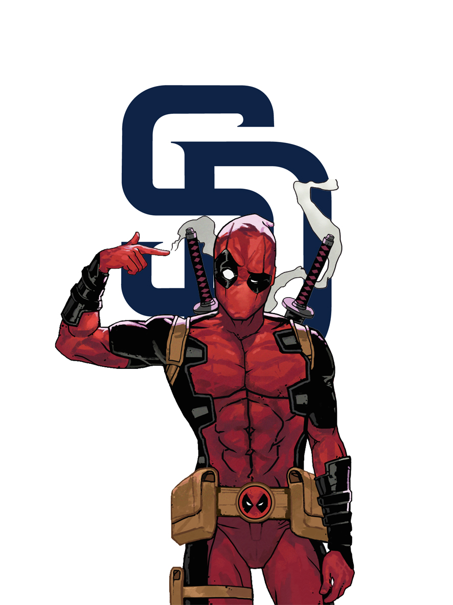 San Diego Padres Deadpool Logo iron on paper